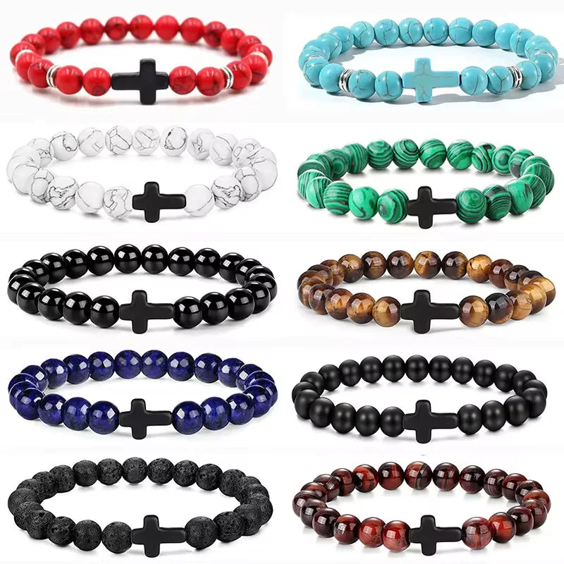 Natural Stone Beads Rosary Bracelet for Meditation - Smarsty