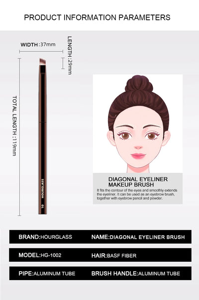 Hourglass No.10 Angled Eyeliner Eyebrow Brush Soft Fibers - Smarsty