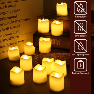Flameless LED Electronic Candle Lights Creative Wishing Led Tea Lamp Warm White Halloween Wedding Christmas Decor Candle Light