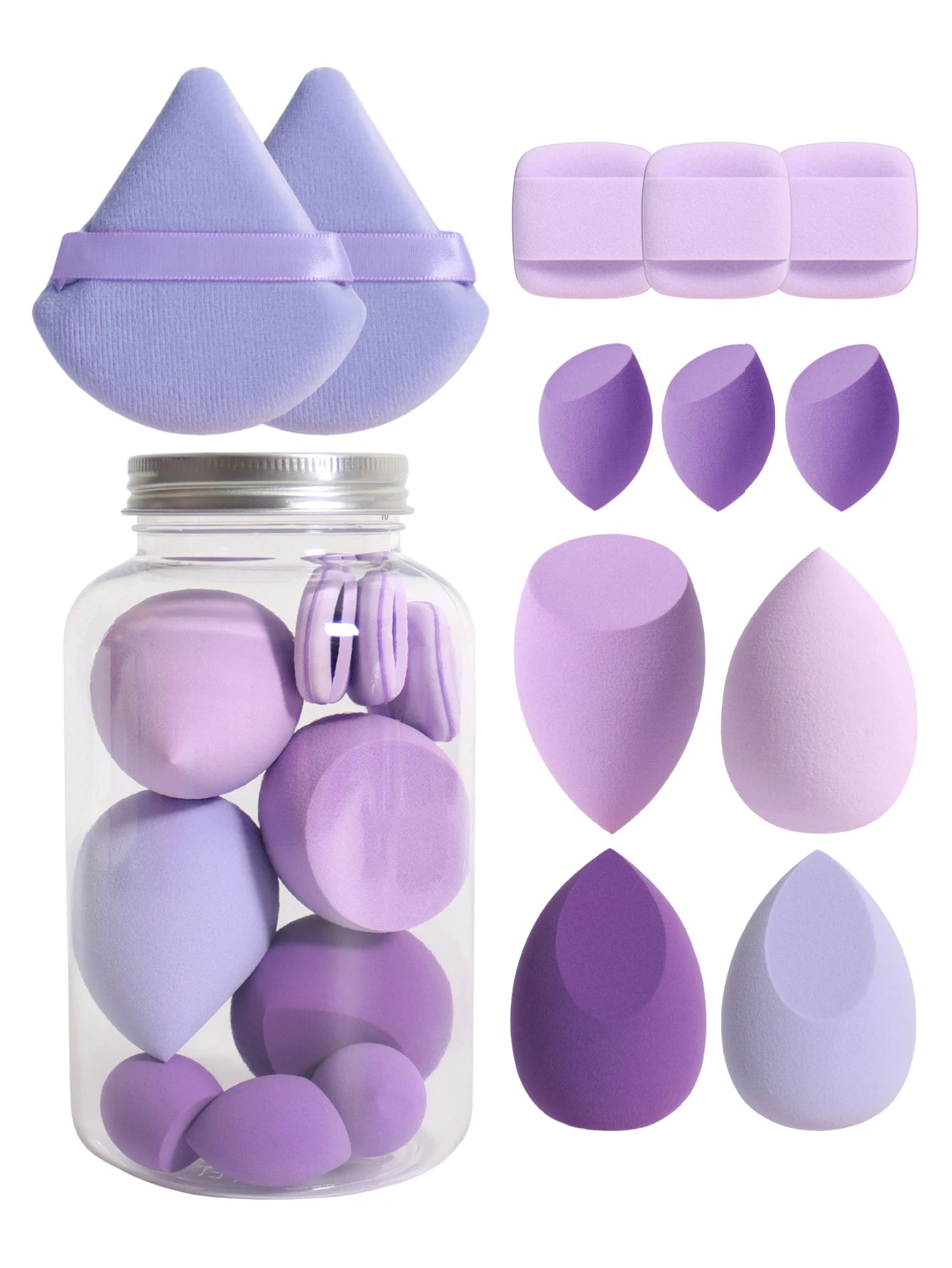 12Pcs Latex-Free Makeup Sponge Set for Flawless Application - Smarsty