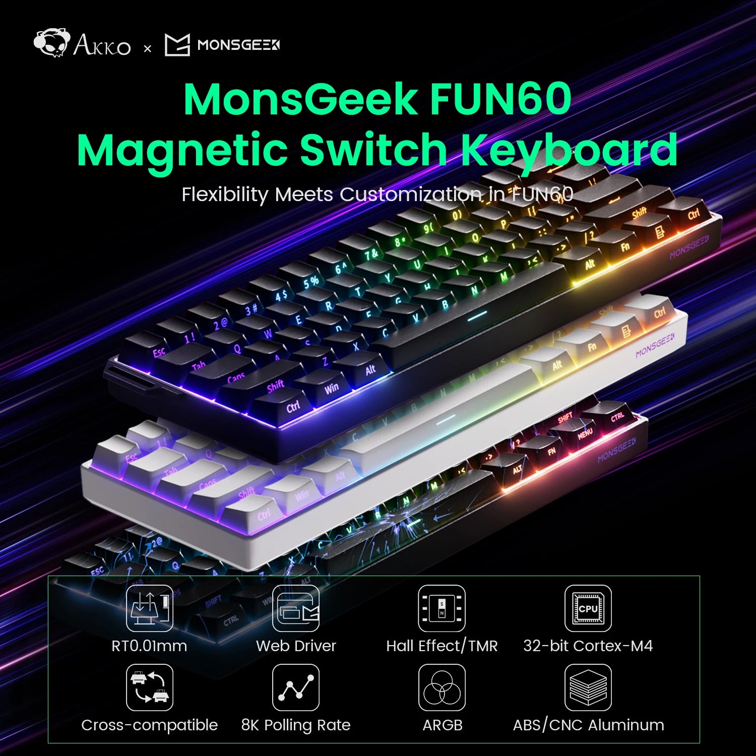 Mechanical Keyboard 60 Percent With Magnetic Switch ARGB