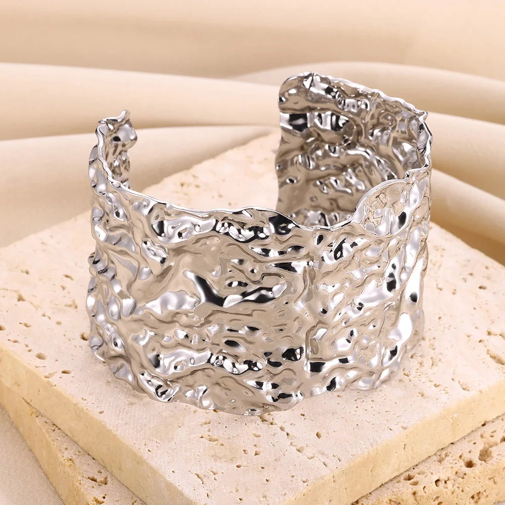 Luxury Gold Color Stainless Steel Cuff Bangle Bracelet - Smarsty
