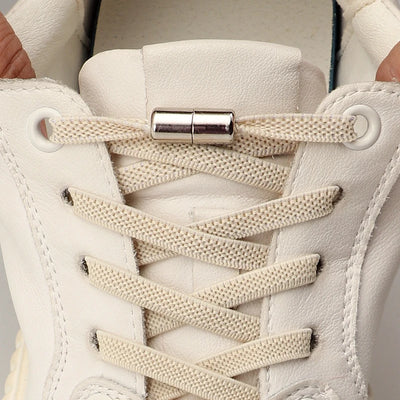 1Pair Elastic Laces Sneakers No Tie Shoe laces Capsule Lock Shoelaces Without ties Kids Adult 0.6cm Flat Shoelace for Shoes - Smarsty