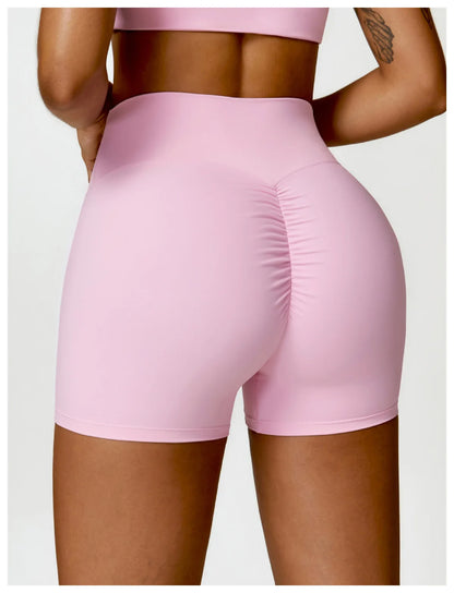 Ctenkevet Solid Color Women Fitness Quick-Dry Sport Short Women Cycling Soft Training Shorts Jog High Waist Yoga Short Legging - Smarsty