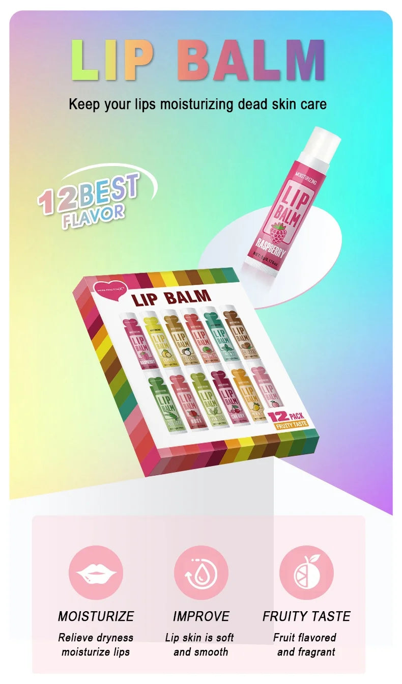 12 Piece Deep Moisturizing Lip Balm Set - Smarsty