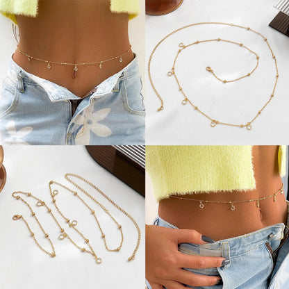 Rhinestone Belly Chain for Summer Beach Fashion - Smarsty