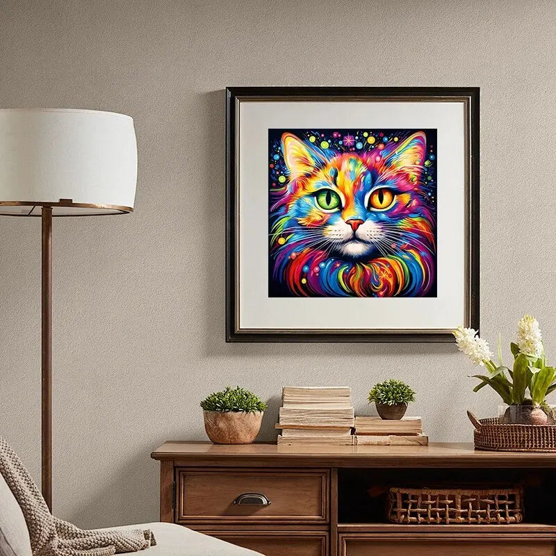 Colorful Cat Diamond Painting Kit for Stunning Wall Art - Smarsty