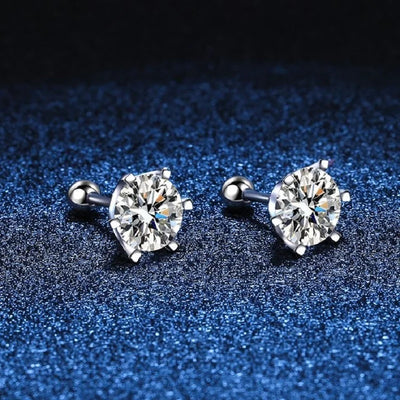 Moissanite Stud Earrings D Color 925 Sterling Silver - Smarsty