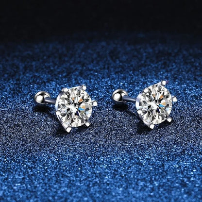 Moissanite Stud Earrings D Color 925 Sterling Silver - Smarsty