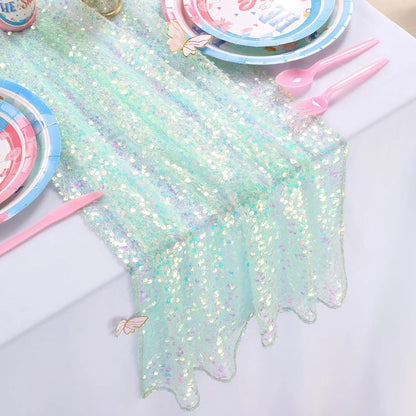 Glitter Iridescent Sequin Table Runner for Elegant Events - Smarsty