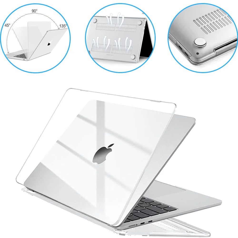 Crystal Clear MacBook Protective Case for Air 13 Pro 14