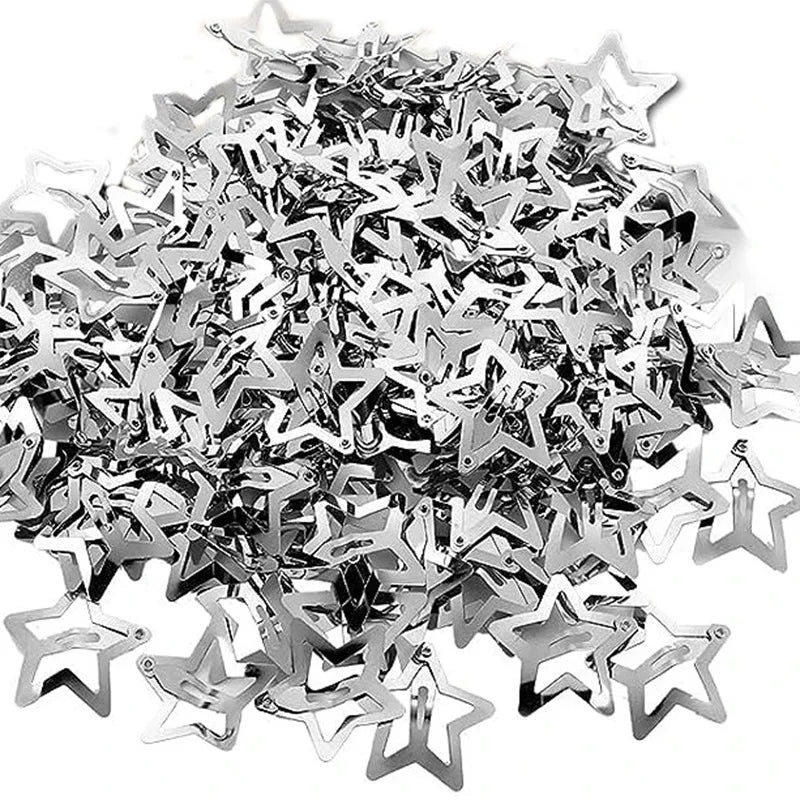 Y2K Silver Star Hair Clips for Girls Stylish Metal Barrettes - Smarsty