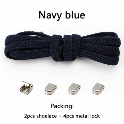 No Tie Shoe Laces Flat Elastic Shoelaces for Sneakers Tieless Shoelace Expand Shoestrings One Size Fits All Adult and Kids Shoes - Smarsty