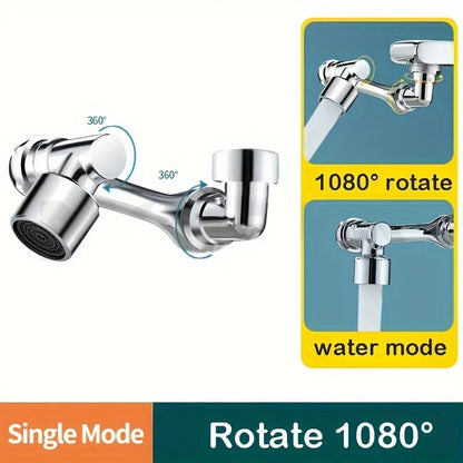 1080° Rotatable Extension Faucet Sprayer Head 2 Spray Modes Universal Bathroom Tap Extend Adapter Aerator - Smarsty