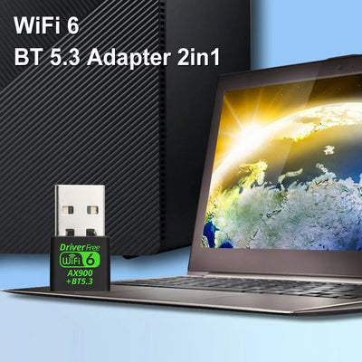 USB WiFi 6 Bluetooth 5.3 Adapter USB WiFi Network Wireless Wlan Receiver Dual Band 2.4/5.8GHz Mini USB WiFi Dongle Driver Free