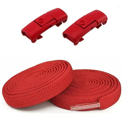 2Pairs Without Ties Elastic Laces No Tie Shoe Laces Press Lock Shoelaces Sneaker Kids Adult 8MM Widened Flat Shoelace for Shoes
