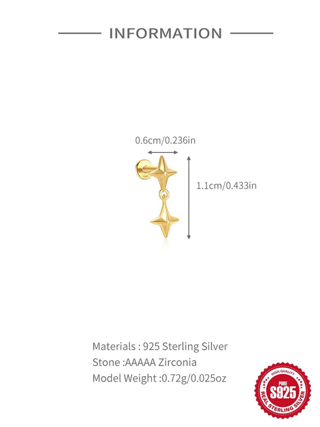 925 Sterling Silver Lotus Tassel Zircon Stud Earrings - Smarsty