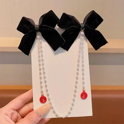 Pink Pearl Bow Hair Clip for Girls Accessories - Smarsty