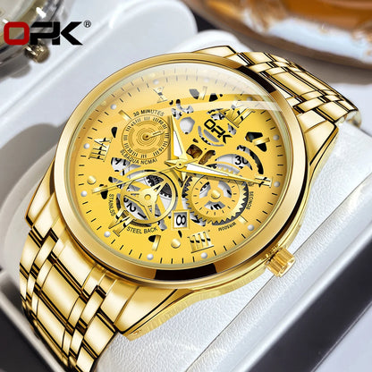Men's Waterproof Steel Watch with Night Glow Feature - Smarsty