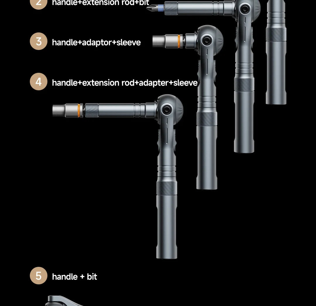 VMAN 40-in-1 Multi-Function Ratchet Screwdriver Kit with Magnetic Bits – Mini Repair Tool Set for PC, iPhone & Home Use