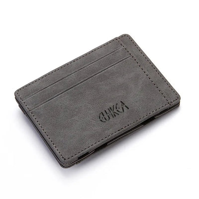 Mini Men Card Holder Wallets Zipper Coin Pocket Slim Magic Male Wallet Quality PU Leather Credit Bank Card Case Small Men Purses - Smarsty