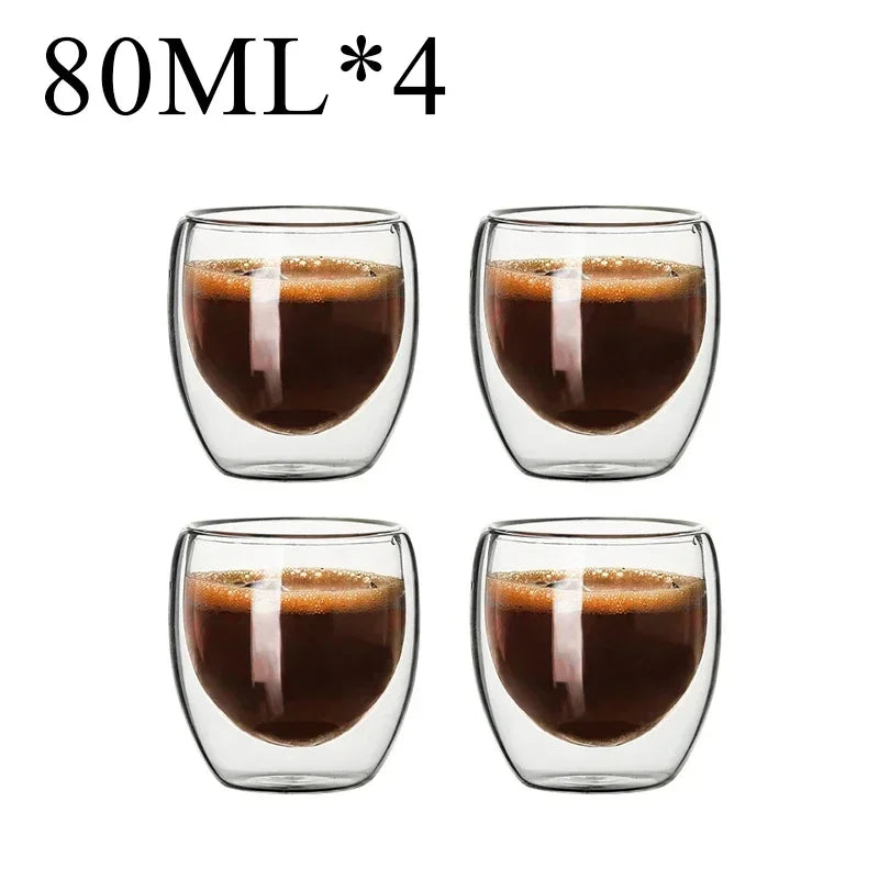 Double Wall Borosilicate Glass Mug Set for Hot Drinks - Smarsty