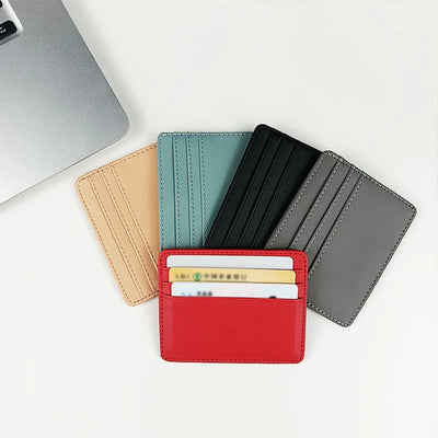 PU Leather ID Card Case - Slim Multi-Slot Holder for Bank/Credit Cards - Smarsty