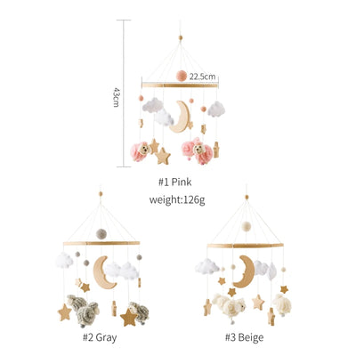 Baby Crib Mobile Bed Bell Rattle Toys Wooden Crochet Stars Pendant Bed Bell Toys Newborn Comfort Crib Bracket Hanging Toys Gifts by Smarsty