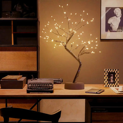 20" Warm White Twinkle Tree Lamp, 108 LED Fairy Lights Battery/USB Operated, DIY Bendable Tabletop Decor for Home Christmas Gift