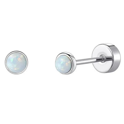 Stainless Steel Heart Moon Ear Studs Screw Back Cartilage - Smarsty