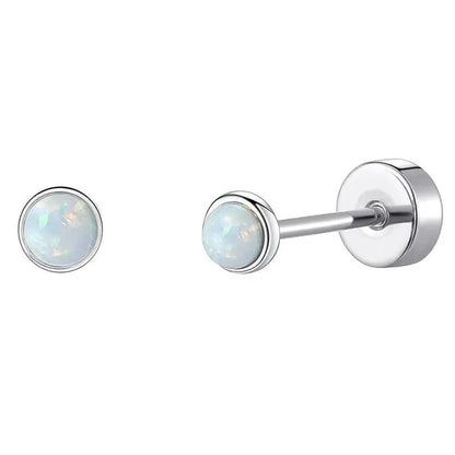 Stainless Steel Heart Moon Ear Studs Screw Back Cartilage - Smarsty