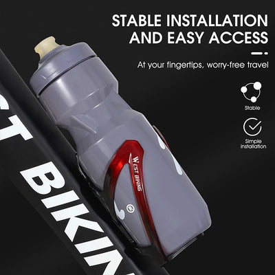 WEST BIKING Bicycle Water Bottle Cage Colorful Gradient Cycling Bottle Holder Ultralight MTB Road Bike Water Bottle Bracket - Smarsty