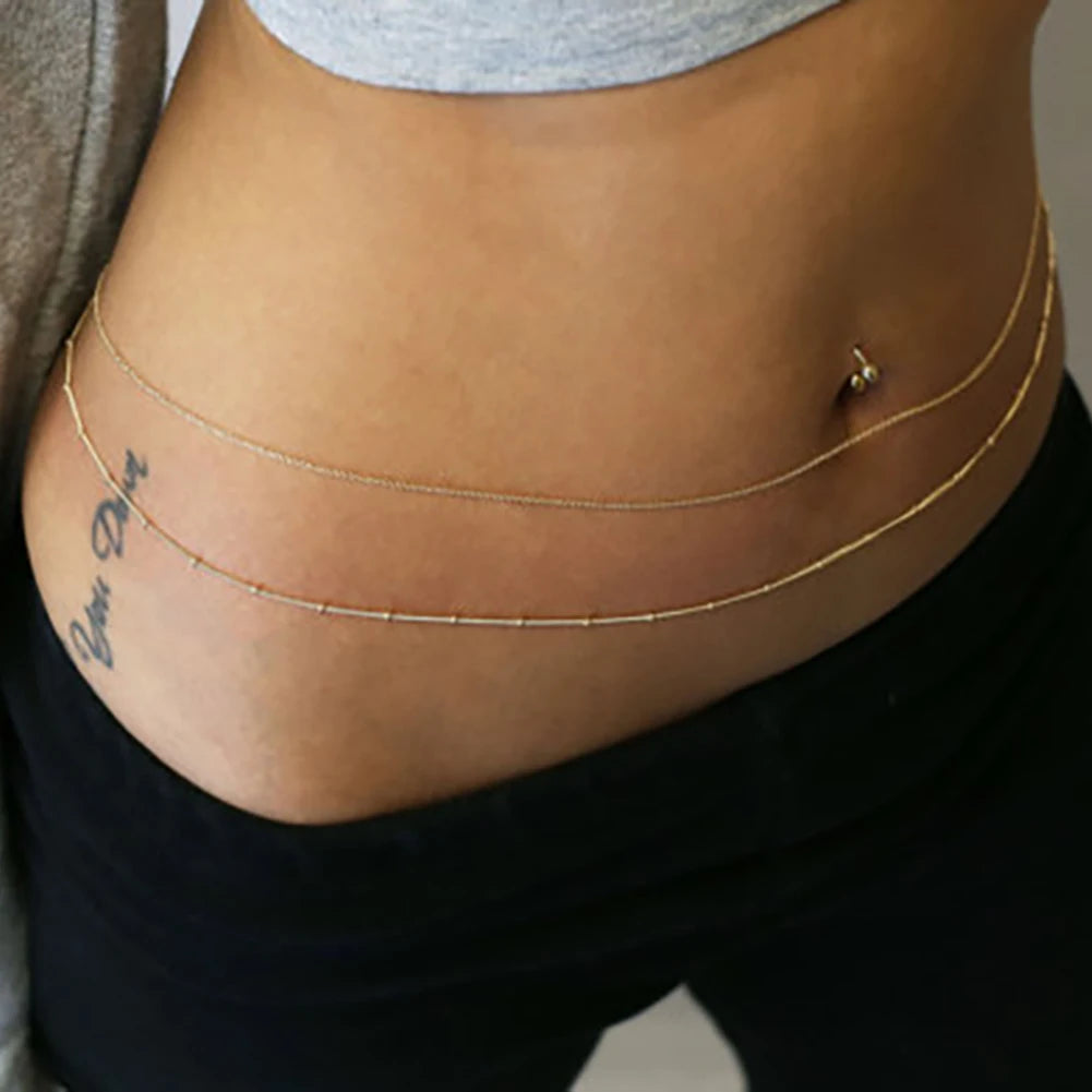 Stainless Steel Coin Charm Belly Chain for Women - Smarsty