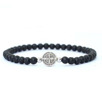 Men's 4mm Beaded Tiger Eye Bracelet Natural Stone Meditation - Smarsty