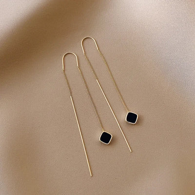 Rose Gold Drop Earrings with Zircon Crystals for Women - Smarsty