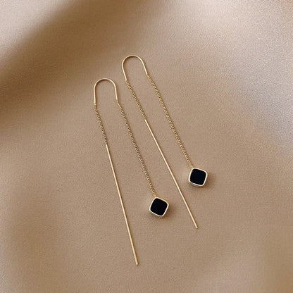 Rose Gold Drop Earrings with Zircon Crystals for Women - Smarsty