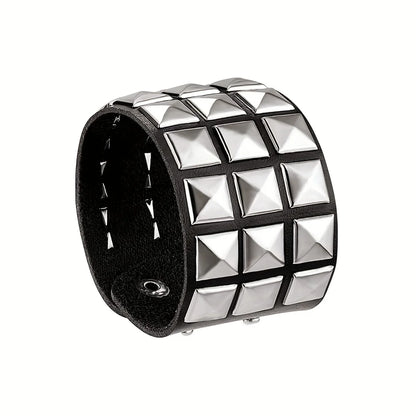 Punk Gothic Leather Nail Bracelet for Couples - Smarsty