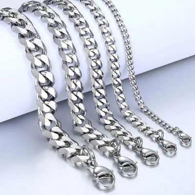 Trendy Stainless Steel Cuban Chain Bracelet for Men - Smarsty