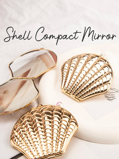 Golden Shell Double Sided Makeup Mirror Elegant Design - Smarsty