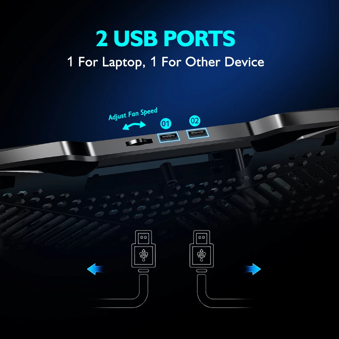 Laptop Cooling Pad 12 17 Inch With Five Quiet Fans