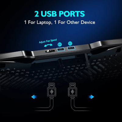 Laptop Cooling Pad 12 17 Inch With Five Quiet Fans - Smarsty