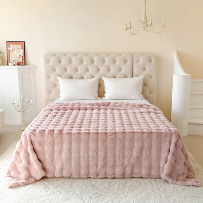 Double-Layer Rabbit Fur Blanket for Comfortable Summer Use - Smarsty