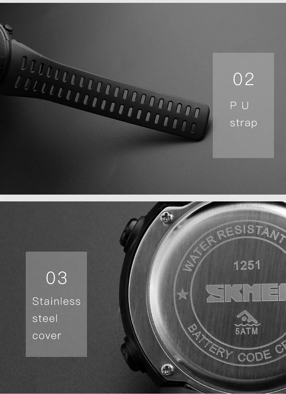 SKMEI 1251 Waterproof Digital Sports Watch for Men - Smarsty