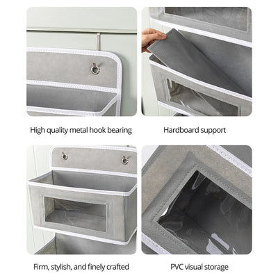 1pc Four-layer Storage Bag Door Hanging Fabric Organizer Bag For Sundries Items Underwear Socks by Smarsty