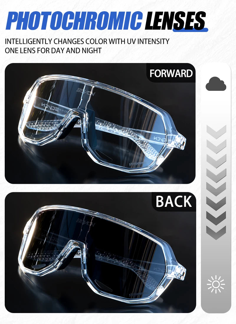 SCVCN Photochromic Cycling Sunglasses MTB Glasses Road Bike Cycling UV400 Goggles Men Women Outdoor Bicycle Sports Eyewear New