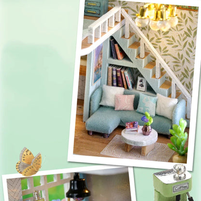 Diy Mini Wooden Dollhouse With Furniture Light Doll House Casa Assembly Model Pink Princess Villa Architecture Kit Toys Birthday by Smarsty