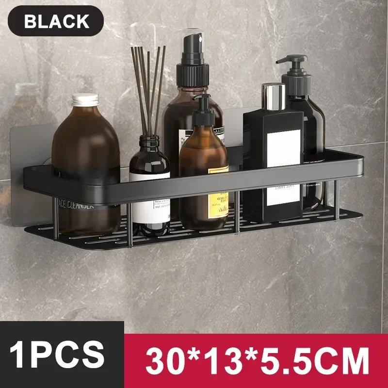 Aluminum Alloy Bathroom Shelf No Drill Storage Solution - Smarsty