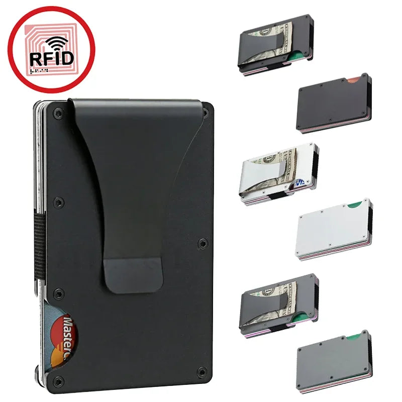 ANTI RFID Blocking Minimalist Card Holder Wallet for Men 2025 Slim Mini Fashion Wallet - Metal Wallet with Money Clip for Unisex - Smarsty