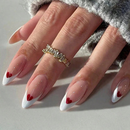 24PCS Pink French Fake Nails for Parties - Smarsty