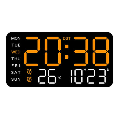 Large Digital Wall Clock with Temperature and Date Display - Smarsty